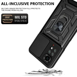 Shockproof case Slide Camera for Xiaomi Redmi Note 11 4G, Black 3