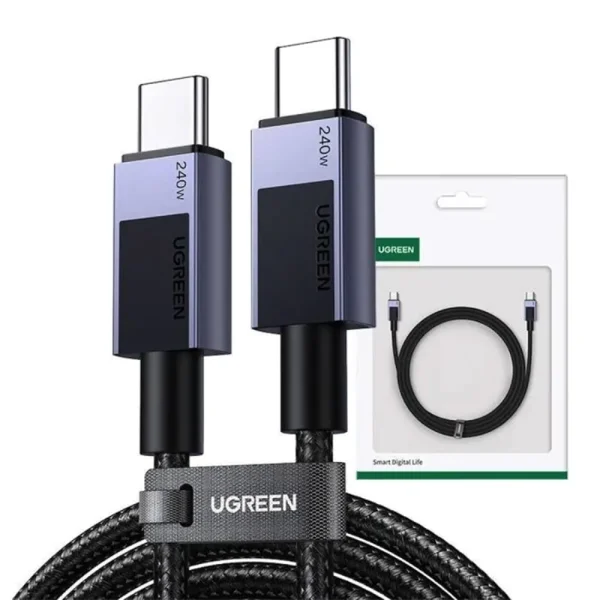 Кабел UGREEN L513, USB-C / USB-C, 240W, 2m, сив 2