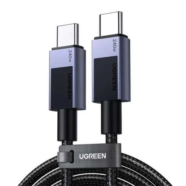 Кабел UGREEN L513, USB-C / USB-C, 240W, 2m, сив 1