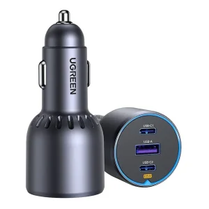 Зарядно UGREEN EC703, 2xUSB-C + 1xUSB A, 75W, тъмно сив