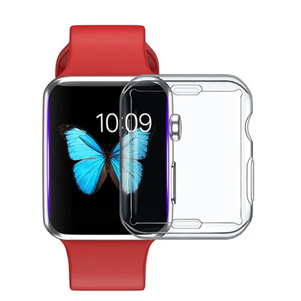 Silicone Case for Apple Watch Series 7 41mm, Transparent -White 3