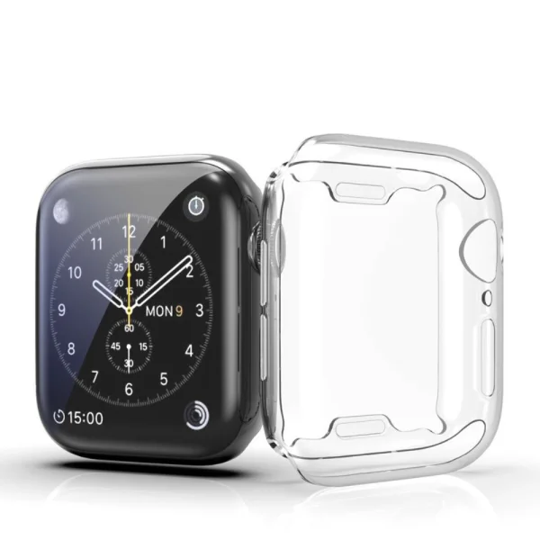 Silicone Case for Apple Watch Series 7 41mm, Transparent -White 2