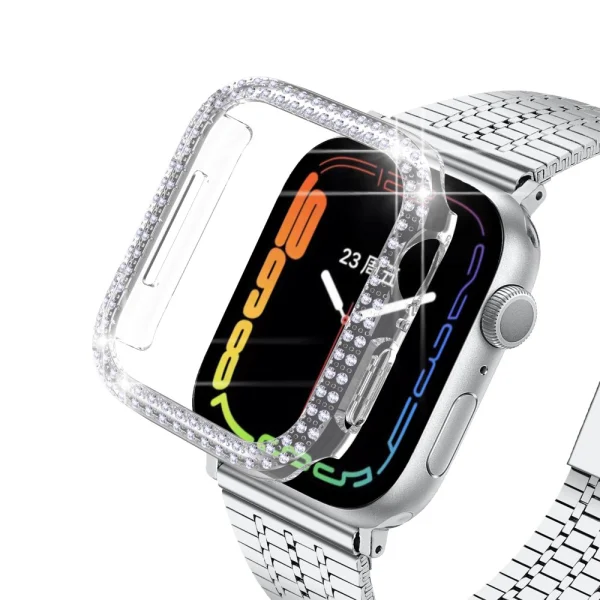Silicone case Rhinestone Decor for Apple Watch Series 7 41mm smartwatch 2