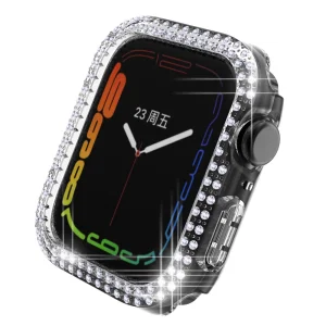 Silicone case Rhinestone Decor for Apple Watch Series 7 41mm smartwatch 3