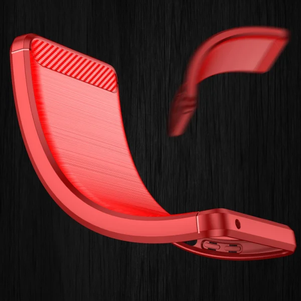 Silicone case Carbon for Motorola Moto E40/E30/E20, Red 4