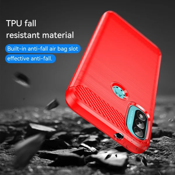 Silicone case Carbon for Motorola Moto E40/E30/E20, Red 5