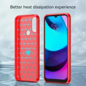 Silicone case Carbon for Motorola Moto E40/E30/E20, Red 3