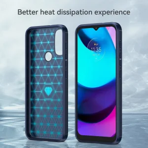 Силиконов Калъф Carbon Fibre Brushed за Motorola Moto E40/E30/E20, Син 3