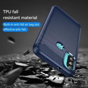 Силиконов Калъф Carbon Fibre Brushed за Motorola Moto E40/E30/E20, Син 5