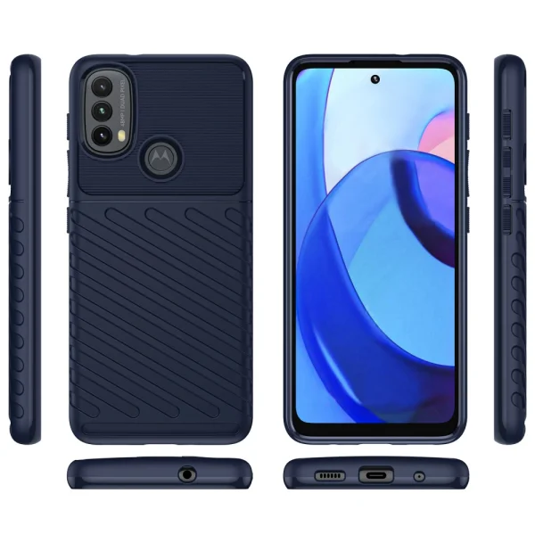 Силиконов Калъф Twill Skin за Motorola Moto E20 / E30 / E40, Син 5