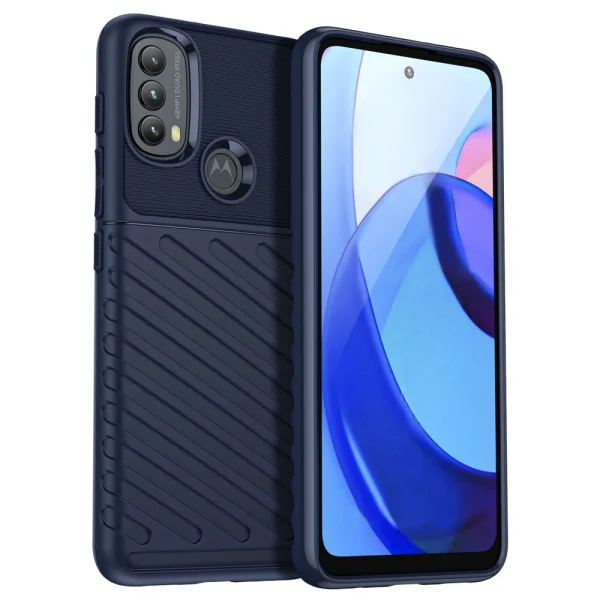 Силиконов Калъф Twill Skin за Motorola Moto E20 / E30 / E40, Син 1