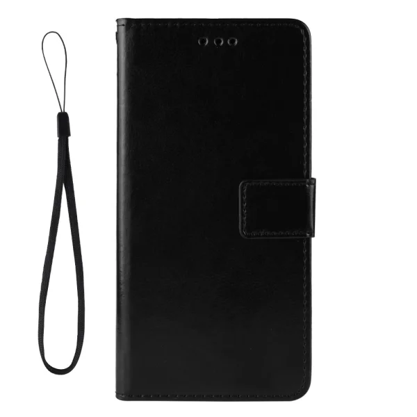 Crazy Horse Wallet Case for Motorola Moto E20, Black 2