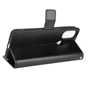 Crazy Horse Wallet Case for Motorola Moto E20, Black 4