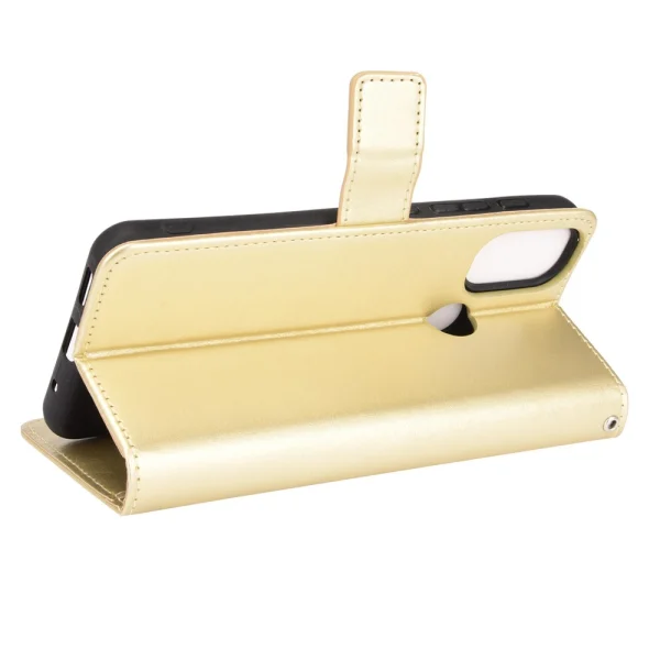 Wallet Case Crazy Horse for Motorola Moto E20, Gold 5