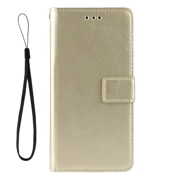Wallet Case Crazy Horse for Motorola Moto E20, Gold 2