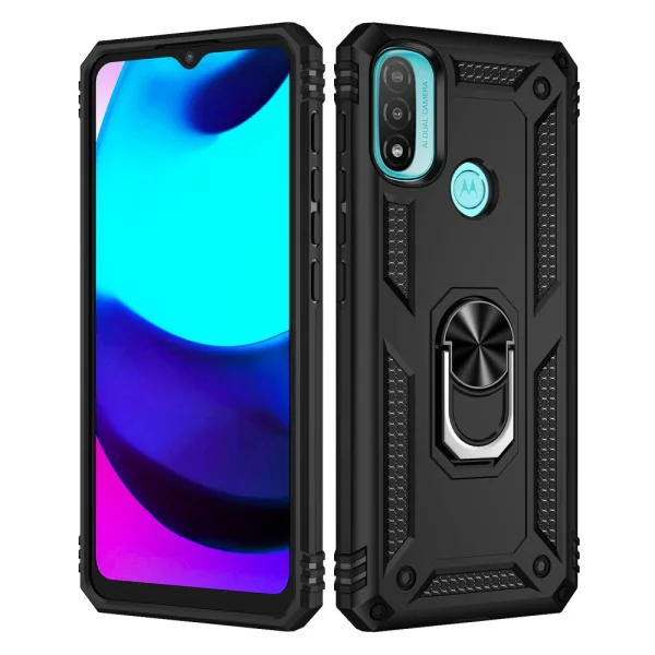 Удароустойчив калъф Hybrid Cover за Motorola Moto E20, Черен 2
