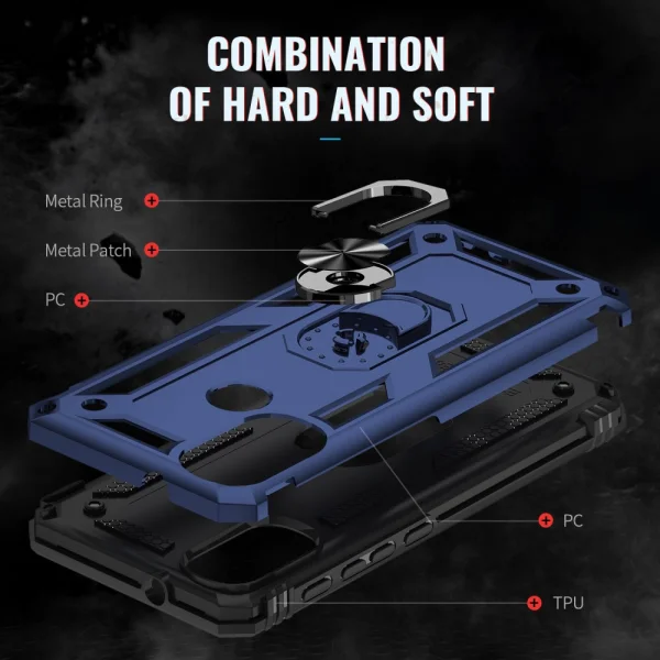 Shockproof case Hybrid Cover for Motorola Moto E20, Blue 3