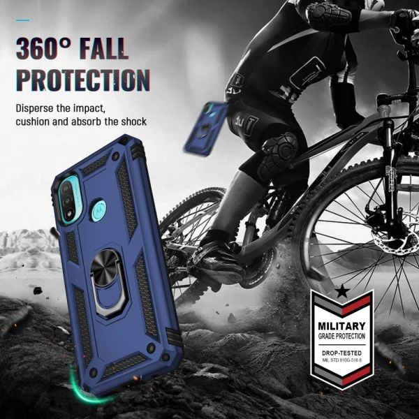 Shockproof case Hybrid Cover for Motorola Moto E20, Blue 4