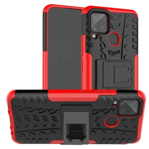 Удароустойчив Калъф Shockproof Pattern за Realme C15/C11, Червен