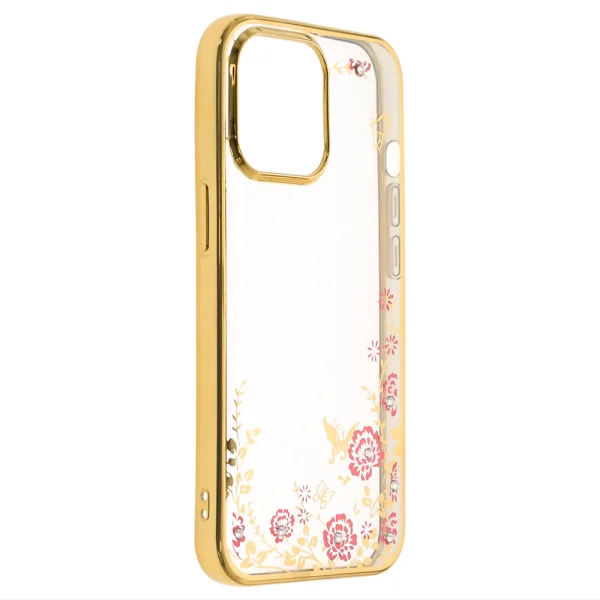 FLOWER Silicone Case for iPhone 13 Pro, Golden 2