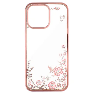 Силиконов калъф FLOWER за iPhone 13 Pro, Розов
