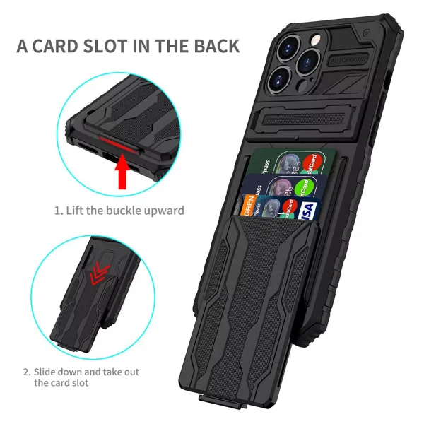 Удароустойчив Калъф с Поставка COMBO Case за iPhone 13 Pro, Черен 2