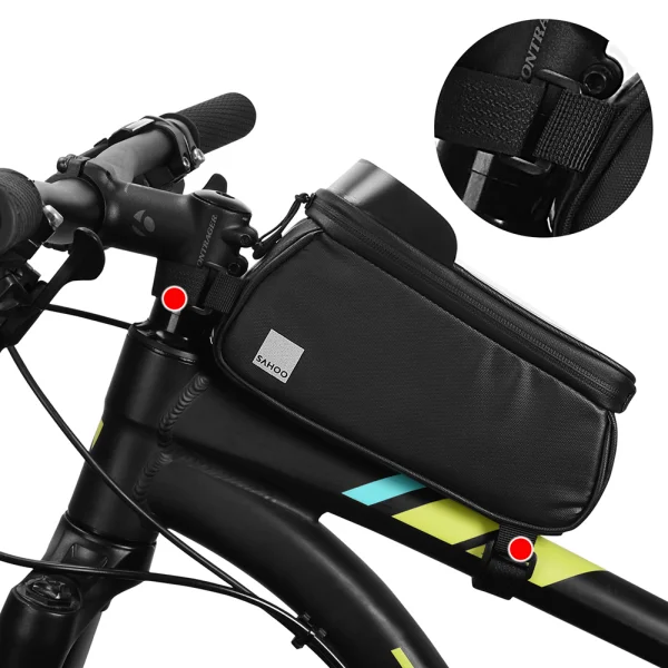 Waterproof Bicycle Bag with Zipper and Sun Visor 0.8L SAHOO 122053 - Black 5