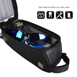 Waterproof Bicycle Bag with Zipper and Sun Visor 0.8L SAHOO 122053 - Black 3