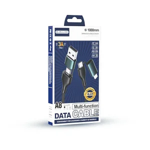 USB Кабел JELLICO A8, PD, 3A, 4 в 1, Черен 3