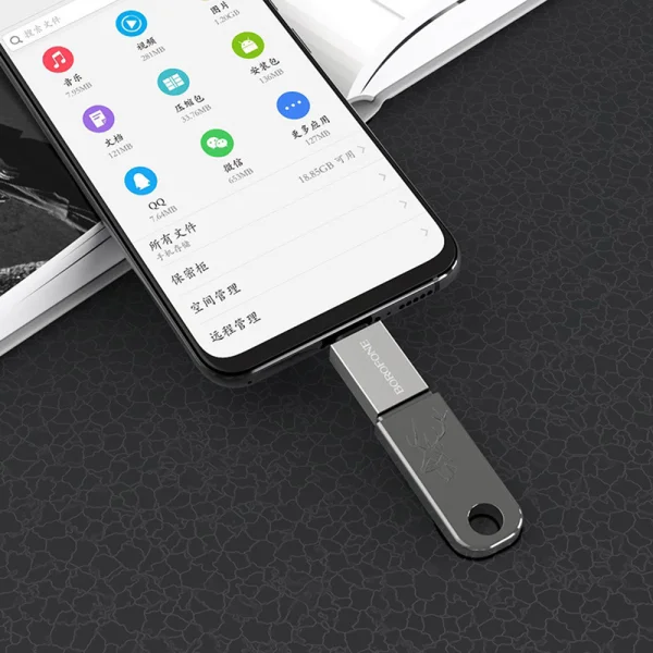 Адаптер Borofone BV2 OTG - USB to Micro USB, Сребрист 3