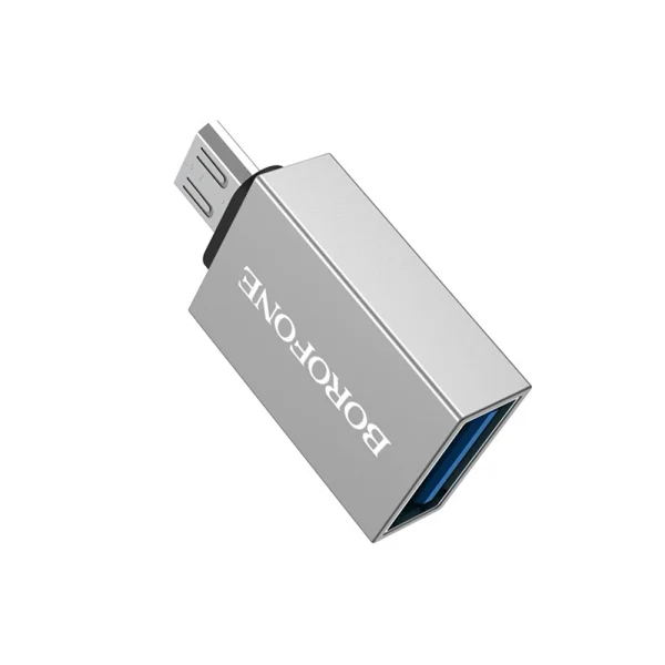 Адаптер Borofone BV2 OTG - USB to Micro USB, Сребрист 2