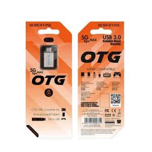 Адаптер Borofone BV2 OTG - USB to Micro USB, Сребрист 4