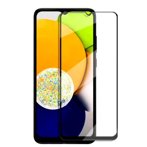 Стъклен Протектор 5D Full Glue за Samsung Galaxy A03, Черен
