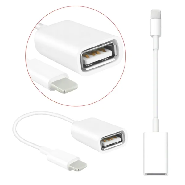 Адаптер OTG USB към Lightning, Бял 2