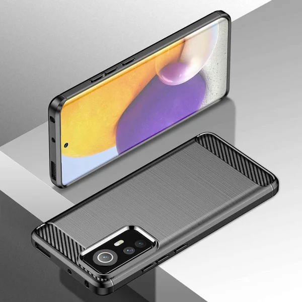 Силиконов Калъф Carbon Fibre Brushed за Xiaomi 12 / 12X, Черен 2