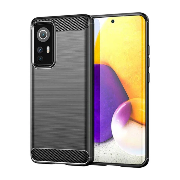 Силиконов Калъф Carbon Fibre Brushed за Xiaomi 12 / 12X, Черен 1