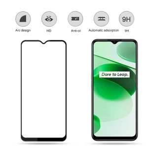 Стъклен Протектор 5D Full Glue за Realme C35, Черен 3