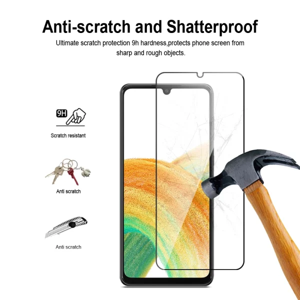 Стъклен Проектор Full Glue 5D за Samsung Galaxy A33 5G, Черен 3