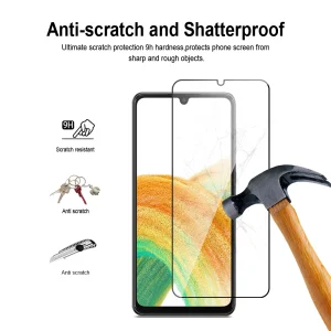 Стъклен Проектор Full Glue 5D за Samsung Galaxy A33 5G, Черен 3