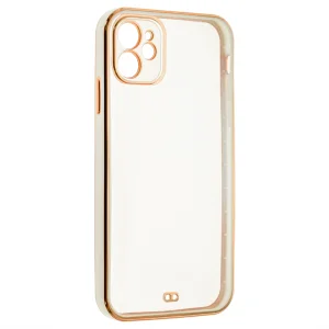 Силиконов калъф Luxury за iPhone 12, Бял