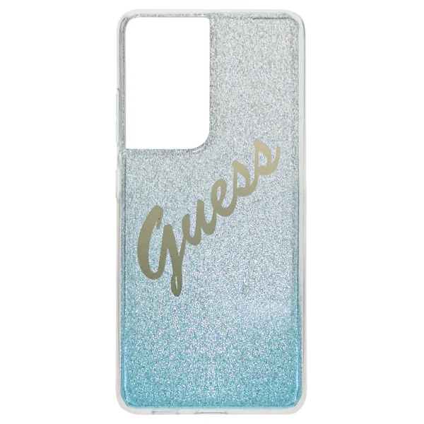 Силиконов калъф Guess за Samsung Galaxy S21 Ultra, Сребрист/Син 2