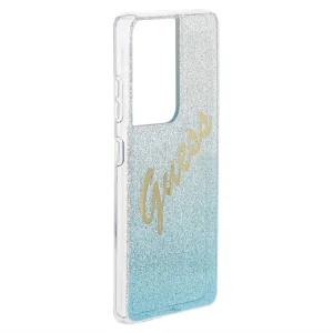 Силиконов калъф Guess за Samsung Galaxy S21 Ultra, Сребрист/Син 4