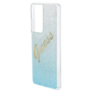 Силиконов калъф Guess за Samsung Galaxy S21 Ultra, Сребрист/Син 3