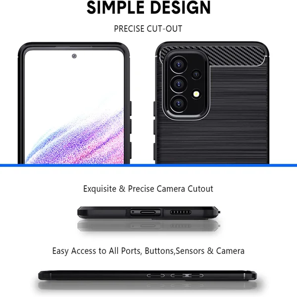 Силиконов Калъф Carbon Fibre Brushed за Samsung Galaxy A53 5G, Черен 3
