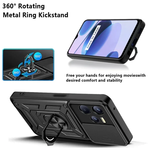Удароустойчив калъф Slide Case за Realme C35, Черен 5
