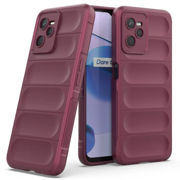 Силиконов калъф Wear-resistant за Realme C35, Тъмно червен 5
