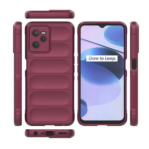 Силиконов калъф Wear-resistant за Realme C35, Тъмно червен 6