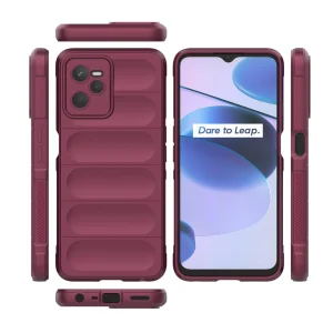 Силиконов калъф Wear-resistant за Realme C35, Тъмно червен 6