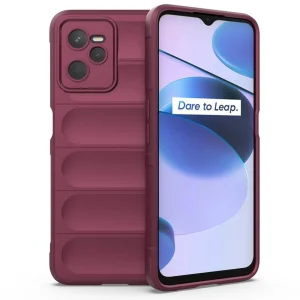 Силиконов калъф Wear-resistant за Realme C35, Тъмно червен