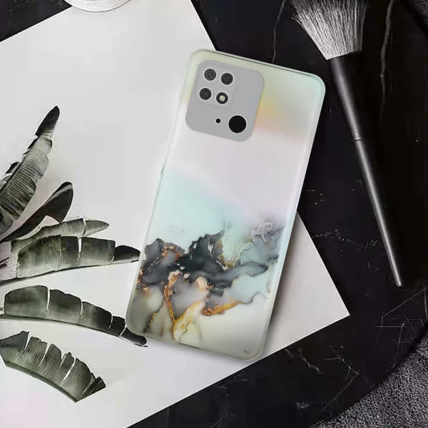 Silicone Case Marble for Xiaomi Redmi 10C, Black 3